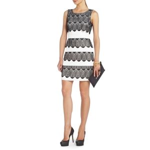 BCBGMaxAzria black and white lace dress